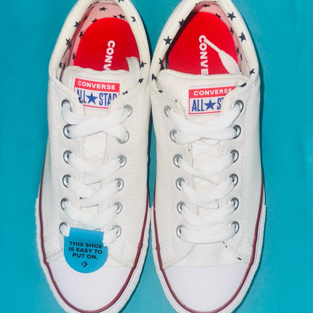 Converse White and Red All-Star Sneakers